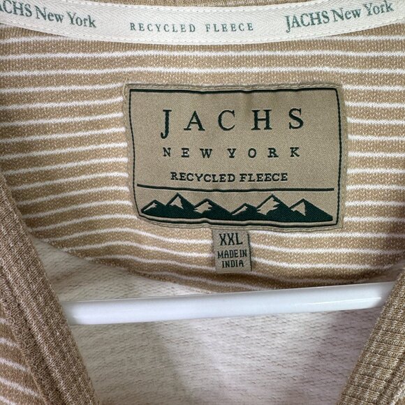 JACHS New York XXL Crew Neck Sweatshirt Tan White Stripes - Picture 2 of 4